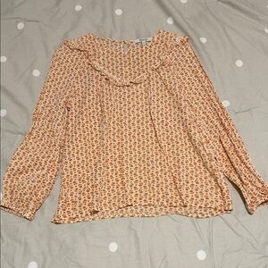 Madewell Orange Floral Blouse